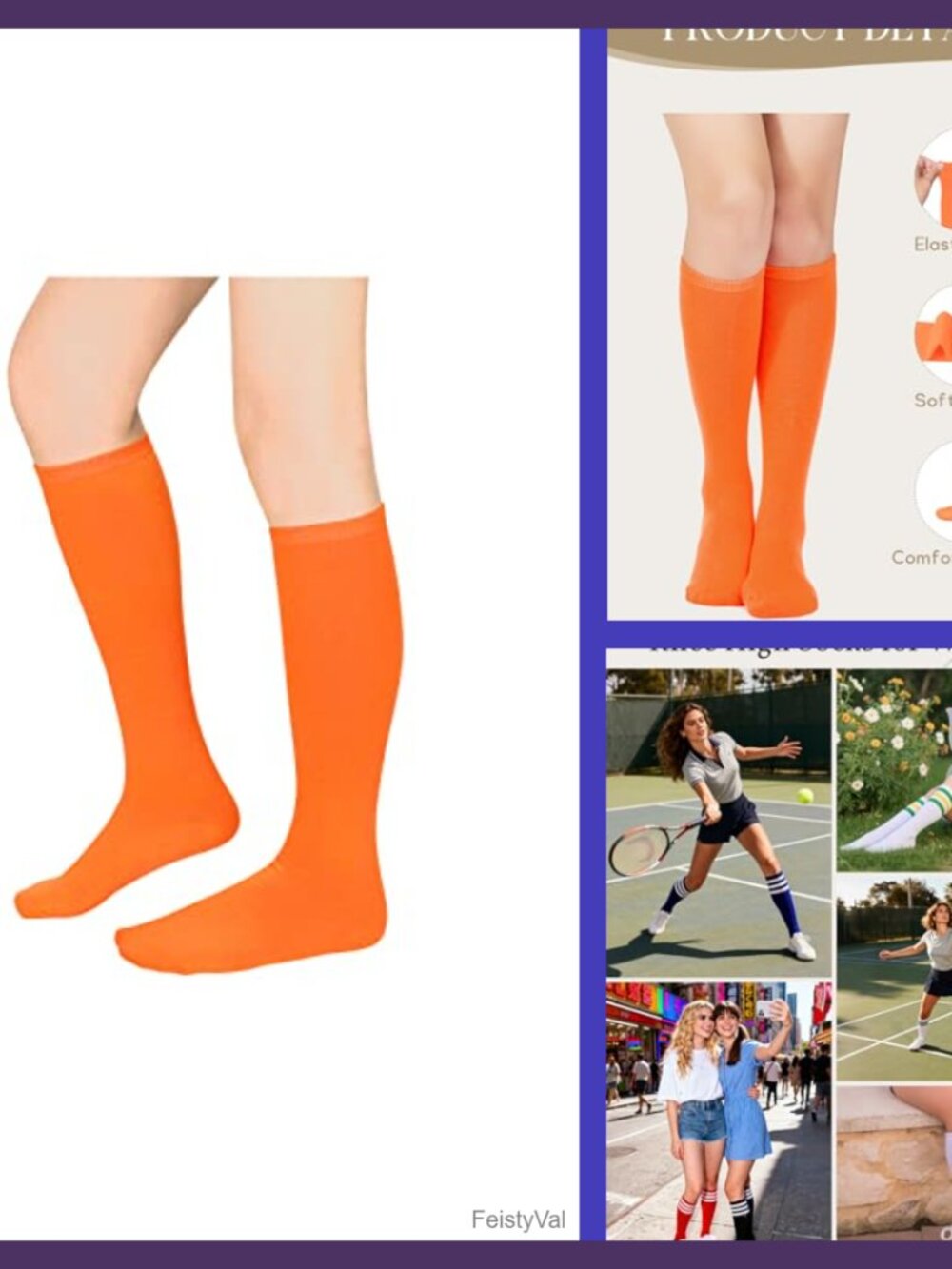 Women's Knee High Athletic Soccer Socks Polyester Acrylic Spandex